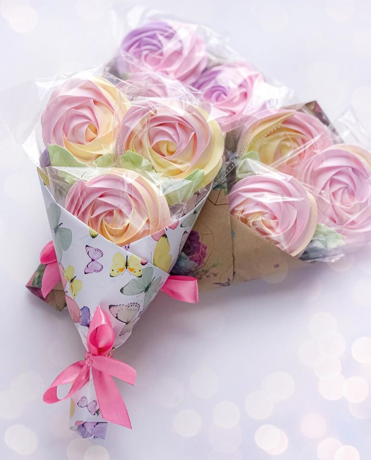 Букет из меренги для девочки своими руками