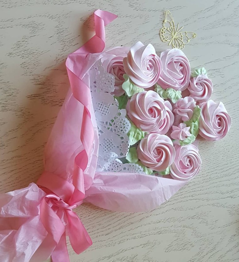 Цветочные букеты из меренги