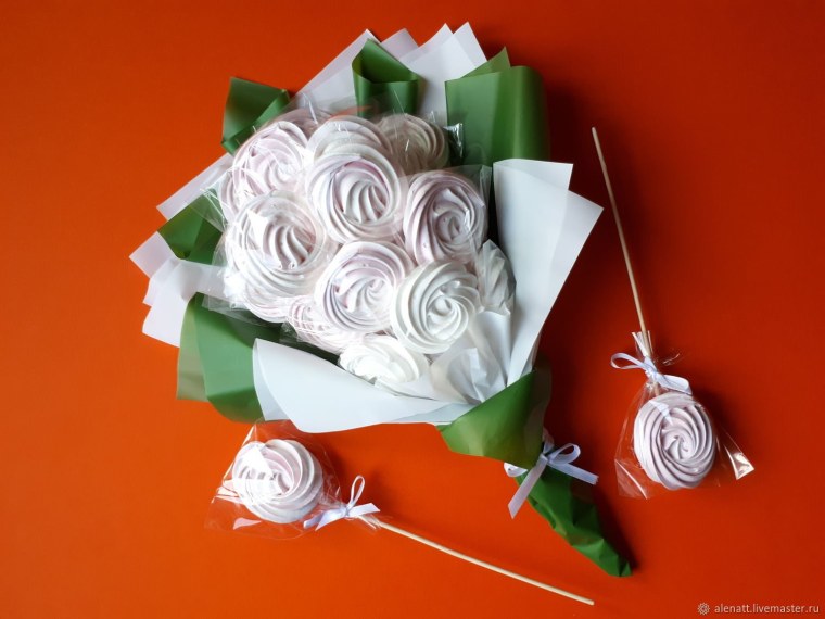 Букет из меренги на новый год