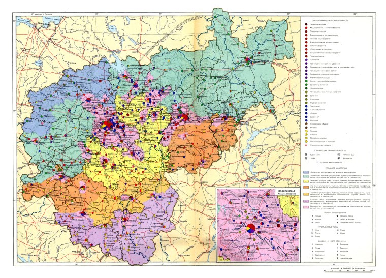 Экономическая карта центральной России