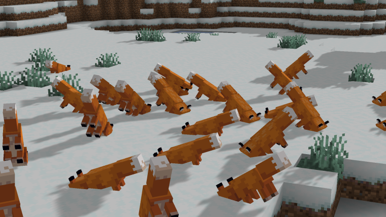 Зимняя лиса майнкрафт