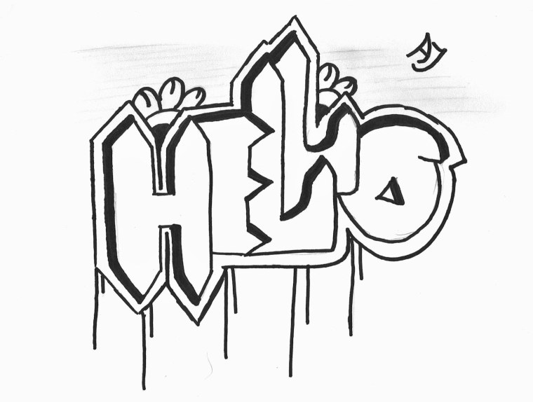 Граффити не сложные на бумаге