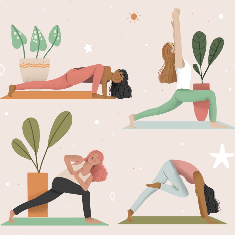 Нарисовать занятие йогой