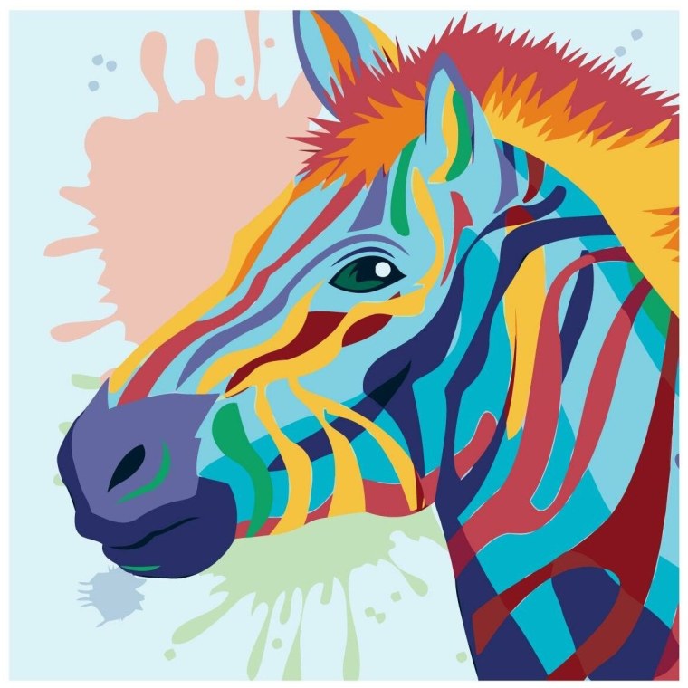 Картина Зебра цветная