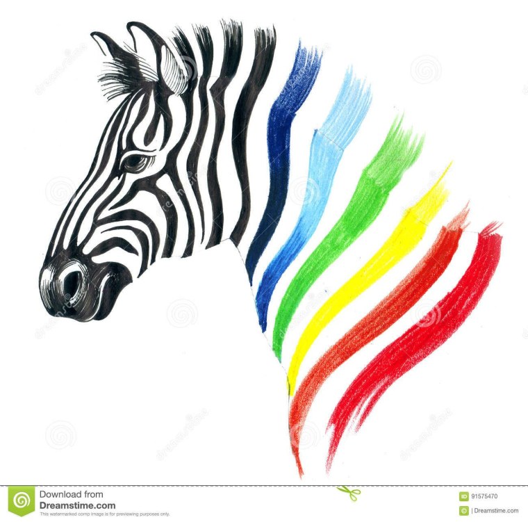 Зебра с цветной гривой