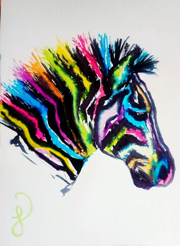 Зебра необычное рисование