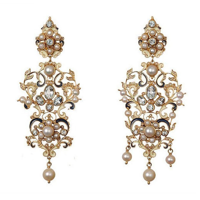 Серьги формы «жирандоль» эпохи Барокко