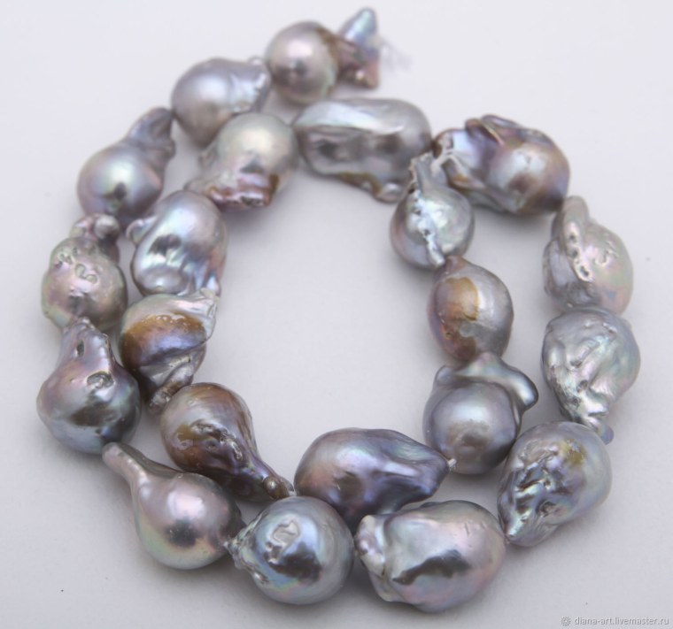 Серый барочный жемчуг