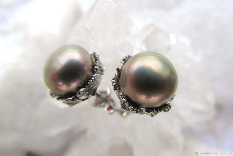 Серьги Сахарок "emphasis" с жемчугом серебро