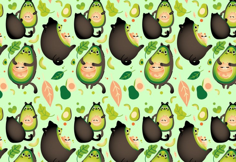 Упаковочная бумага с авокадо