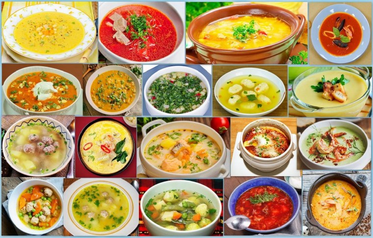 Супы коллаж