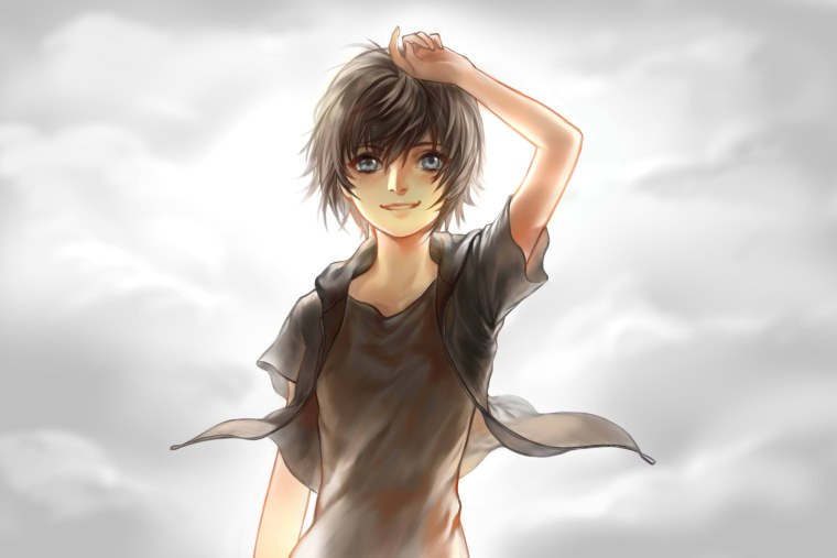 Блондин с сигаретой арт