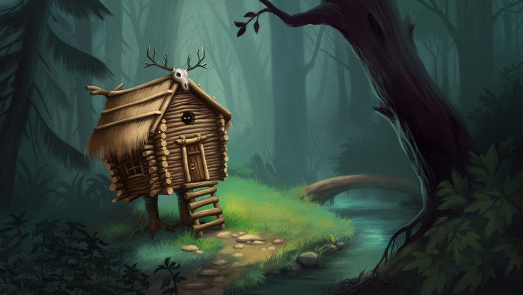 Избушка бабы яги в лесу