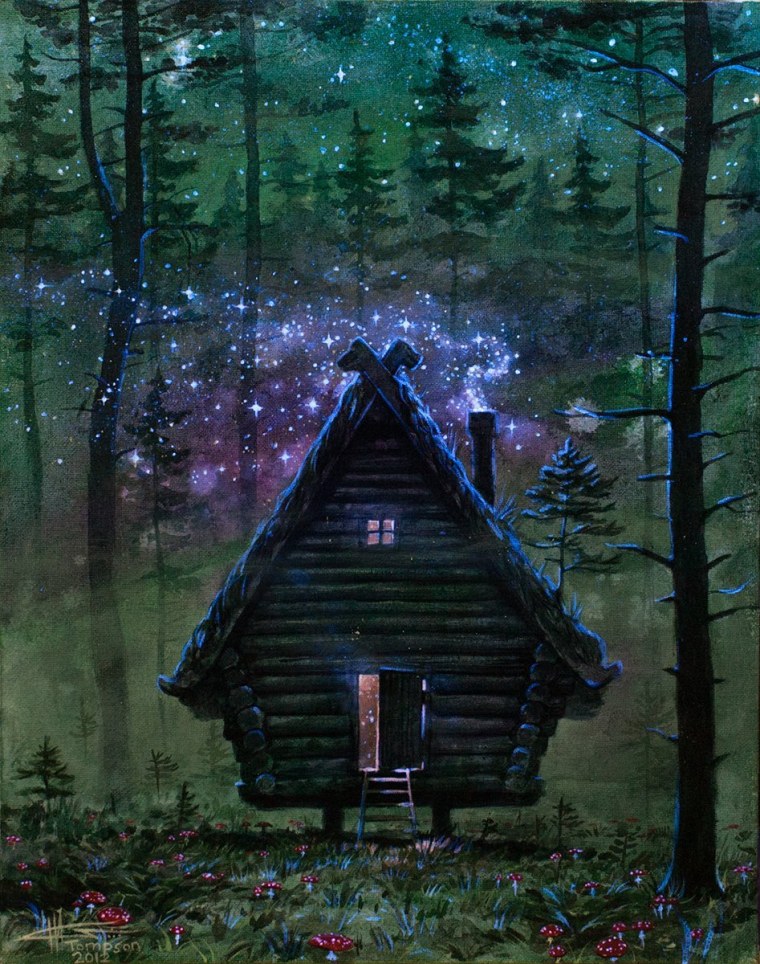 Дремучий лес и избушка бабы яги