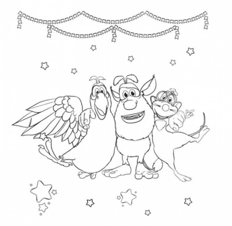 Раскраска из мультика Буба