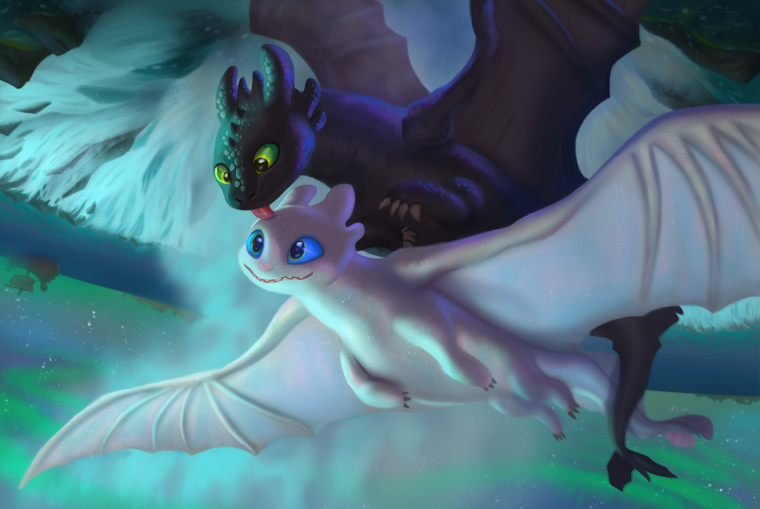 Дракон Беззубик и белая фурия +18