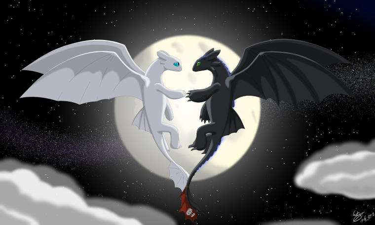 Ночная фурия дракон белая