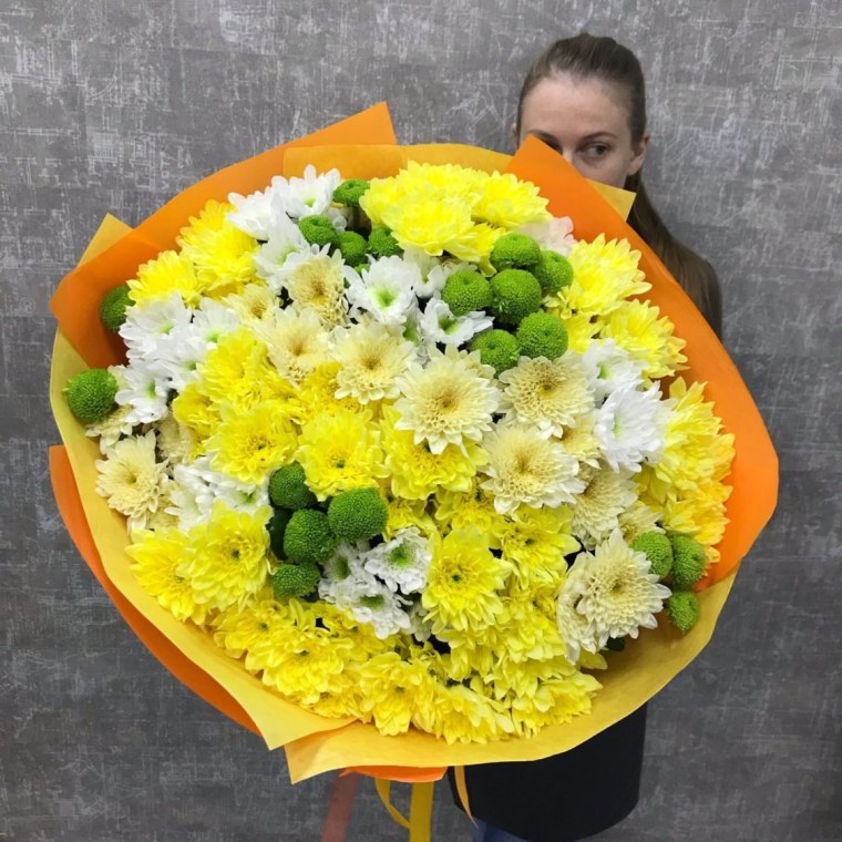 Хризантемы шаровидные букет