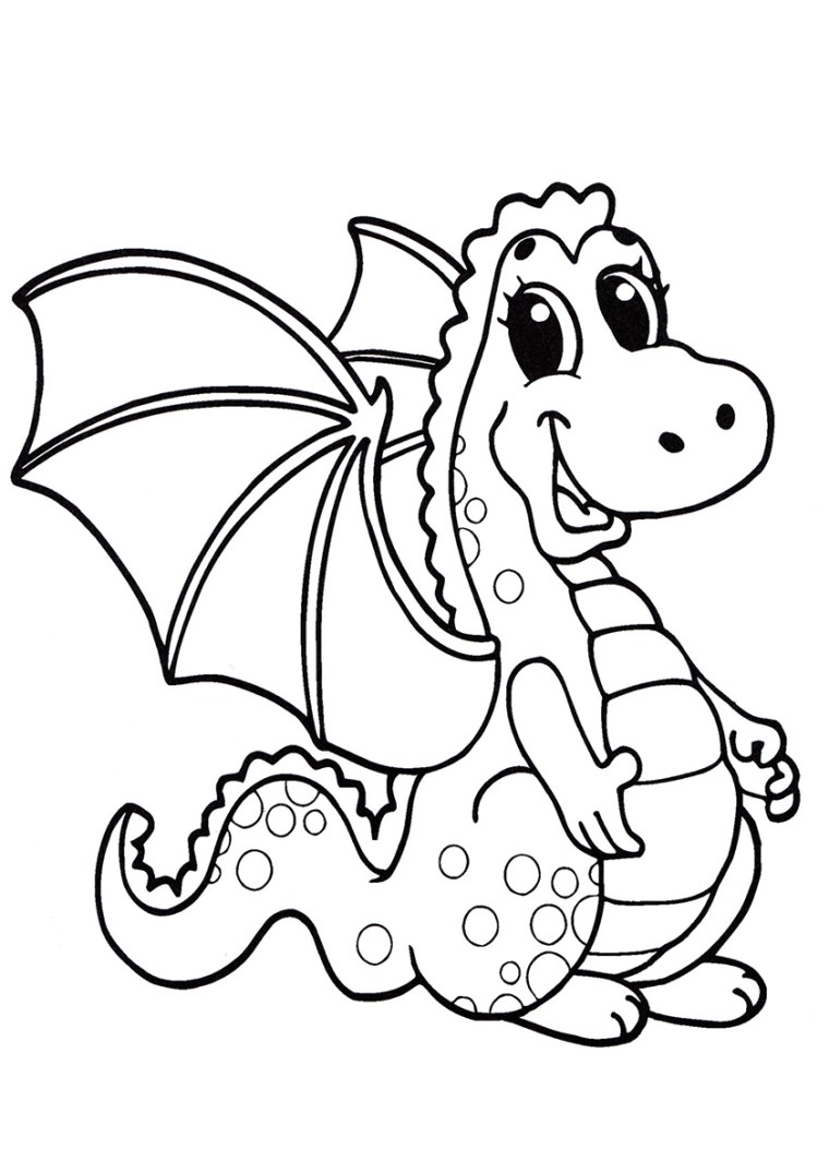 Дракон раскраска для детей