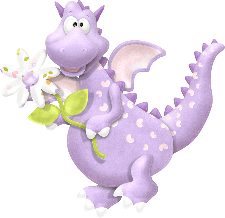 Милый дракон на прозрачном фоне
