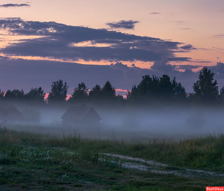 Эстетика рассвета в деревне