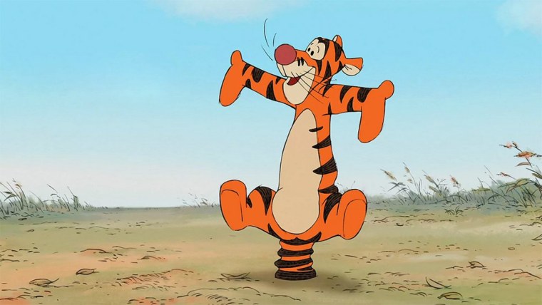 Тигруля прыгает на хвосте