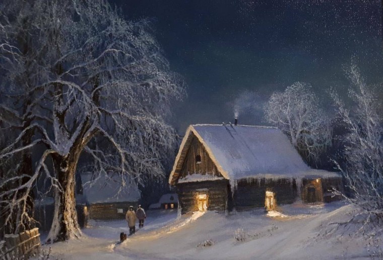 Андрей Репников художник картина ночь в деревне