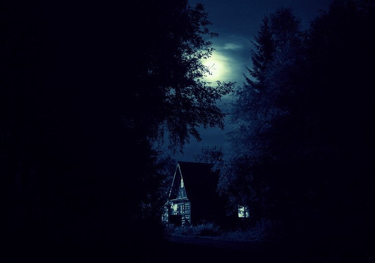 Домик в ночном лесу