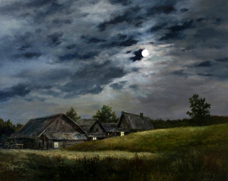 Художник Сергей Дорофеев вечер в деревне