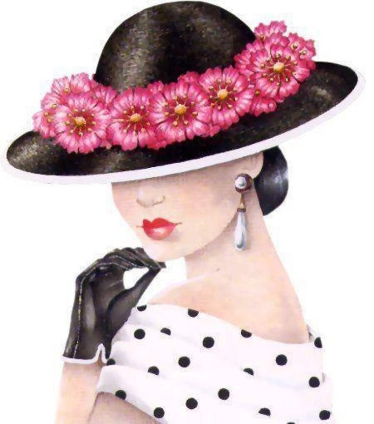 Девушка в шляпке с цветами