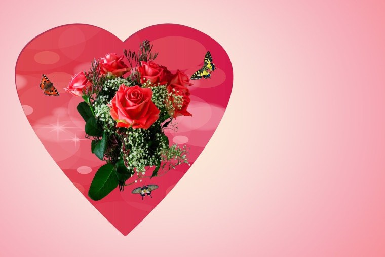 Валентинка с цветами