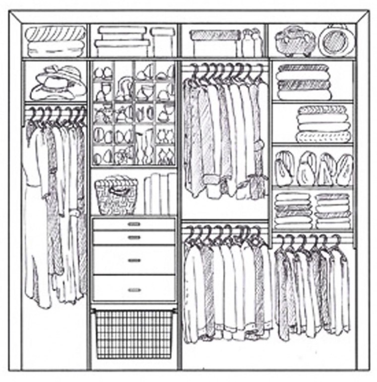 Вешалка в шкафу нарисовать