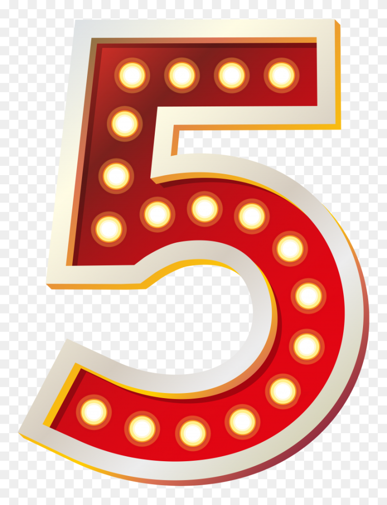 Цифра 5 красная