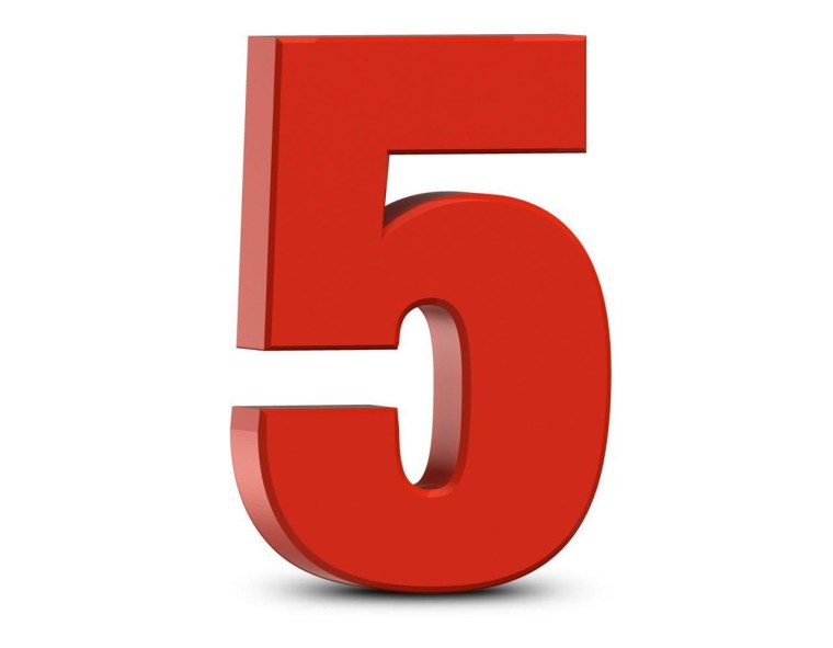 Пять на прозрачном фоне