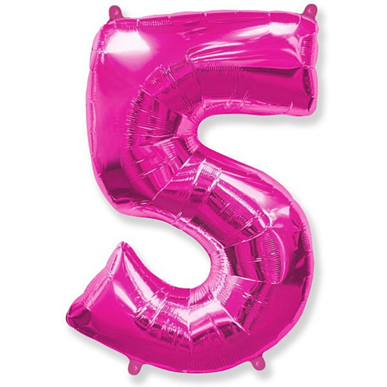 Шар цифра 5 40" Slim синий /Blue /102см/AG