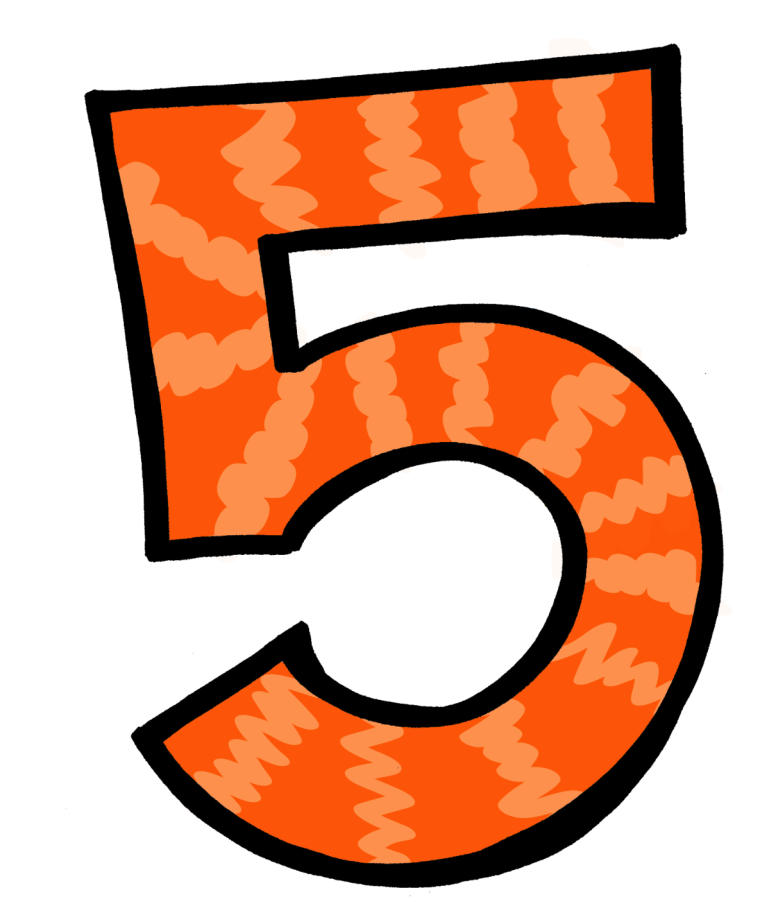 Цифра 5 на прозрачном фоне