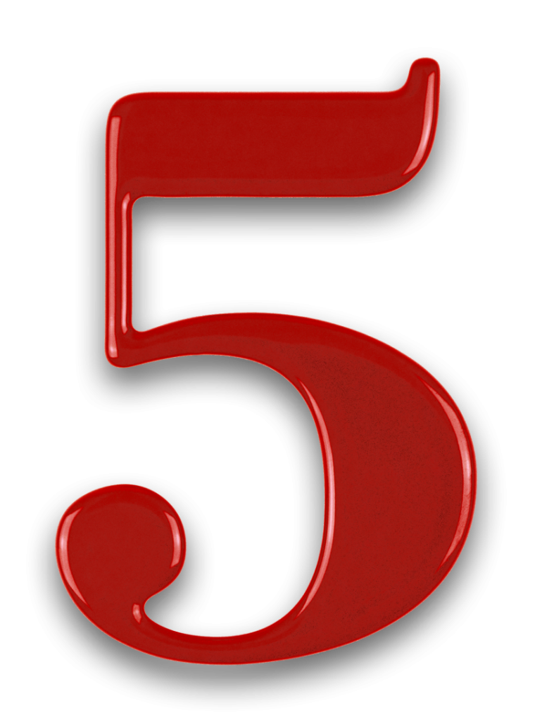 Пятерка на прозрачном фоне