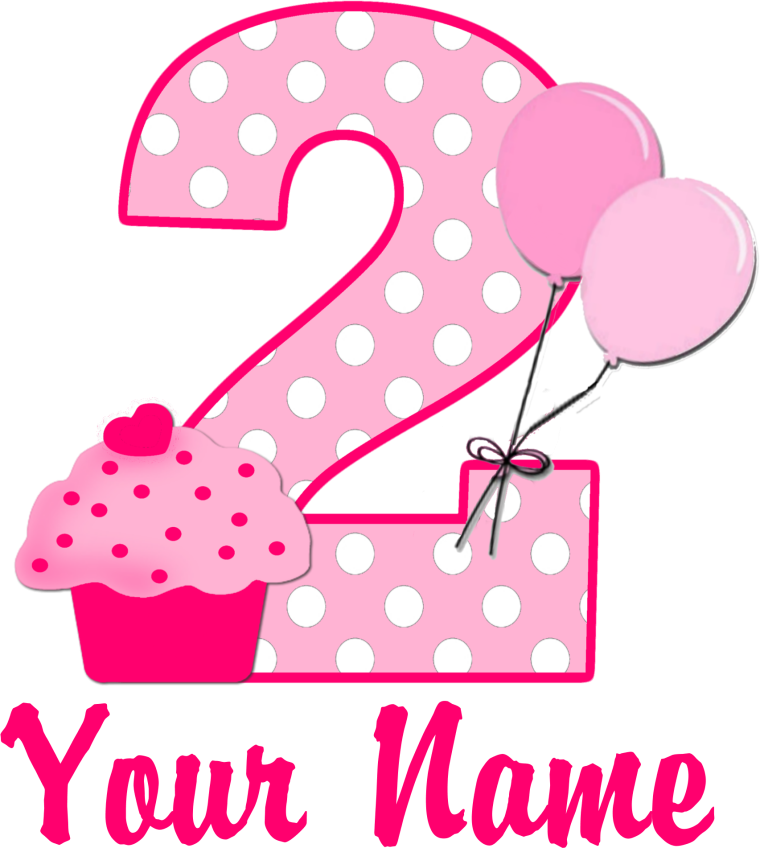 Цифра 2 розовая