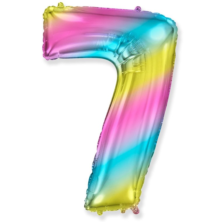 Фольгированная цифра 5 Радуга Флексметалл