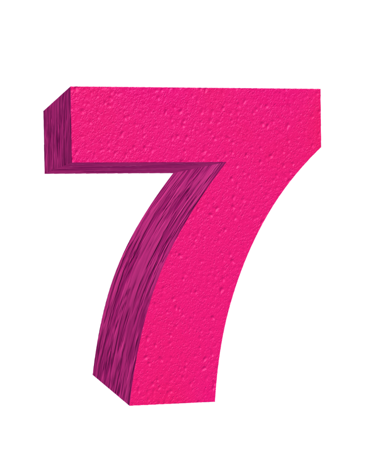 Цифра 7 розовая