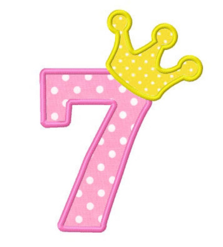 Цифра 7 розовая