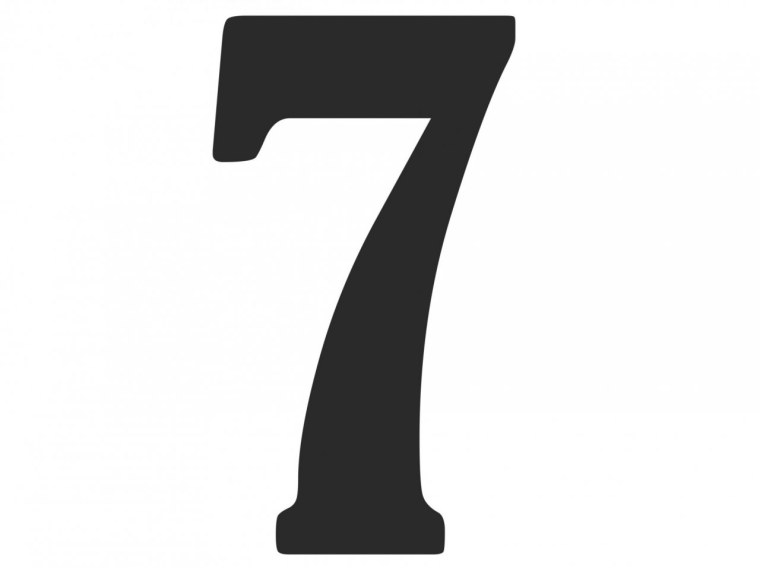 Цифра 7 черно белая
