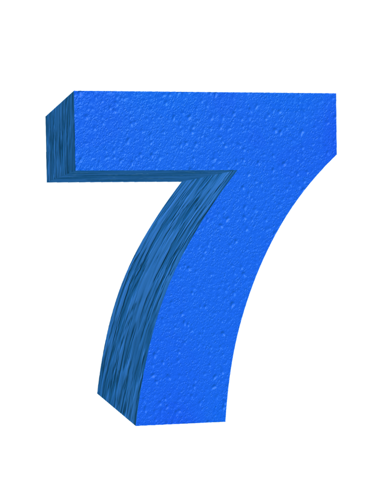 Цифра 7 синяя
