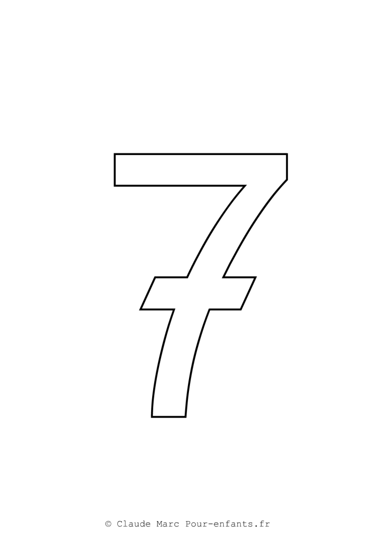Цифра 7 трафарет