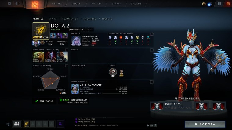 Аккаунт божество дота 2