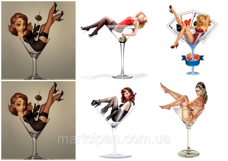 Девушка в бокале картинки для тортов