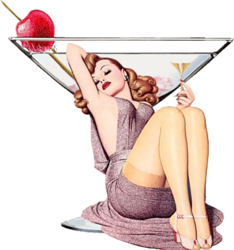 Девушка в бокале мартини