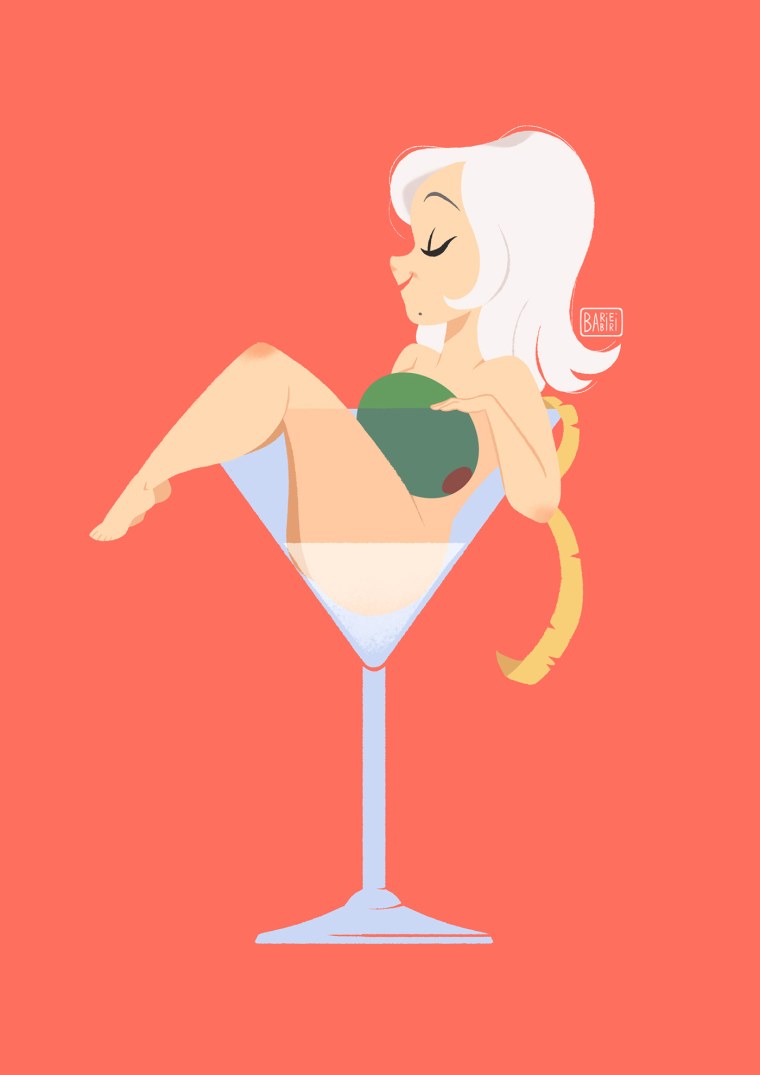 Девушка в бокале мартини