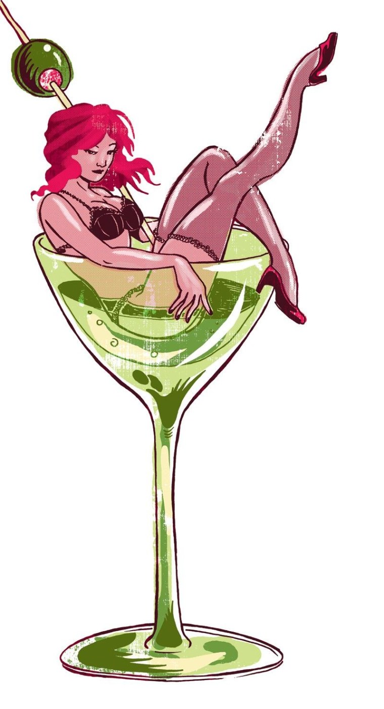 Девушка в бокале мультяшная