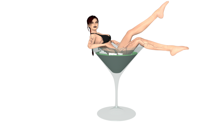 Девушка в бокале мартини